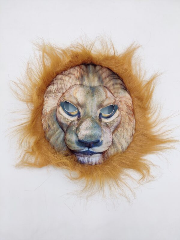 Realistic Lion Mask with Faux Fur for Kids and Costume Parties