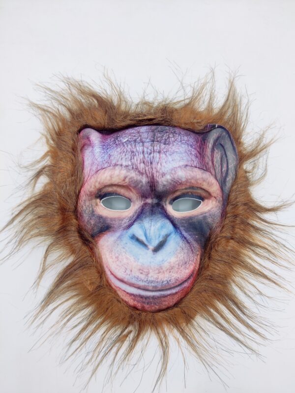 Realistic Monkey Mask with Faux Fur for Kids