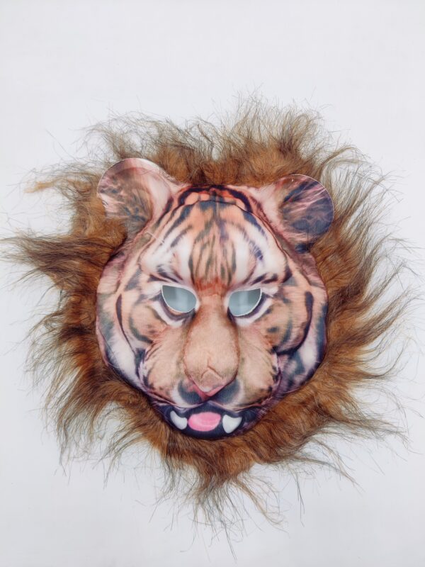 Realistic Tiger Mask with Faux Fur for Kids