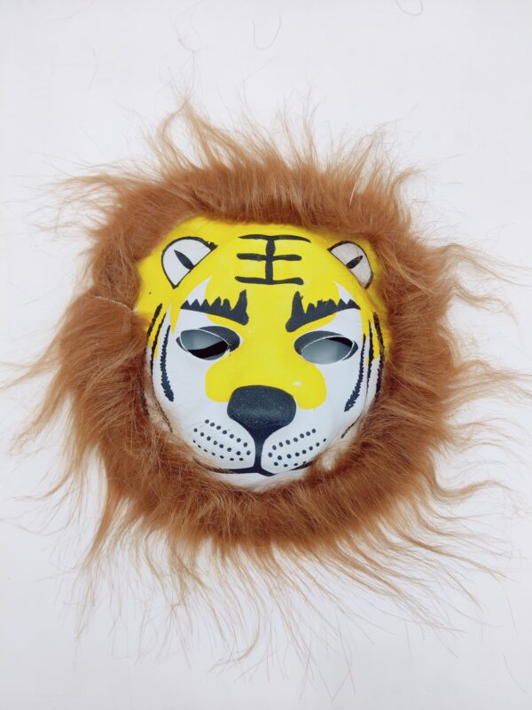 Cute Lion Mask with Faux Fur for Kids and Costume Parties