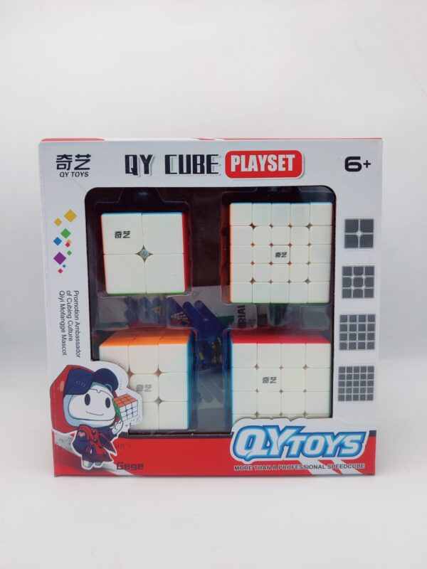 QY Cube Playset – 4-in-1 Brain Teasing Puzzle Collection for Kids & Adults