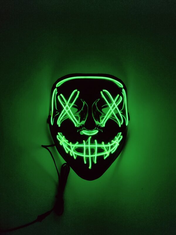 LED Neon Purge Mask for Halloween and Parties - Glow in the Dark Design