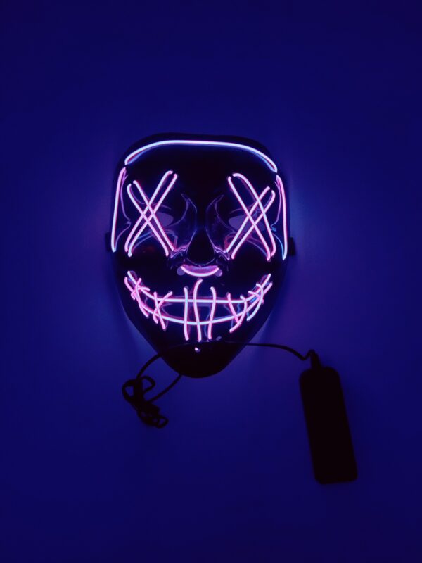 LED Neon Purge Mask for Halloween and Parties - Glow in the Dark Design - Image 2